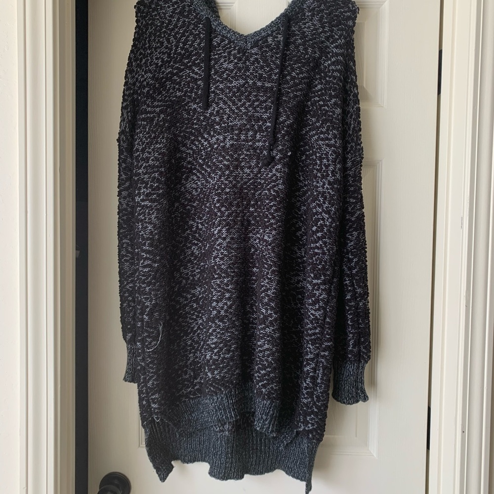Black and gray Heavy hooded sweatshirt